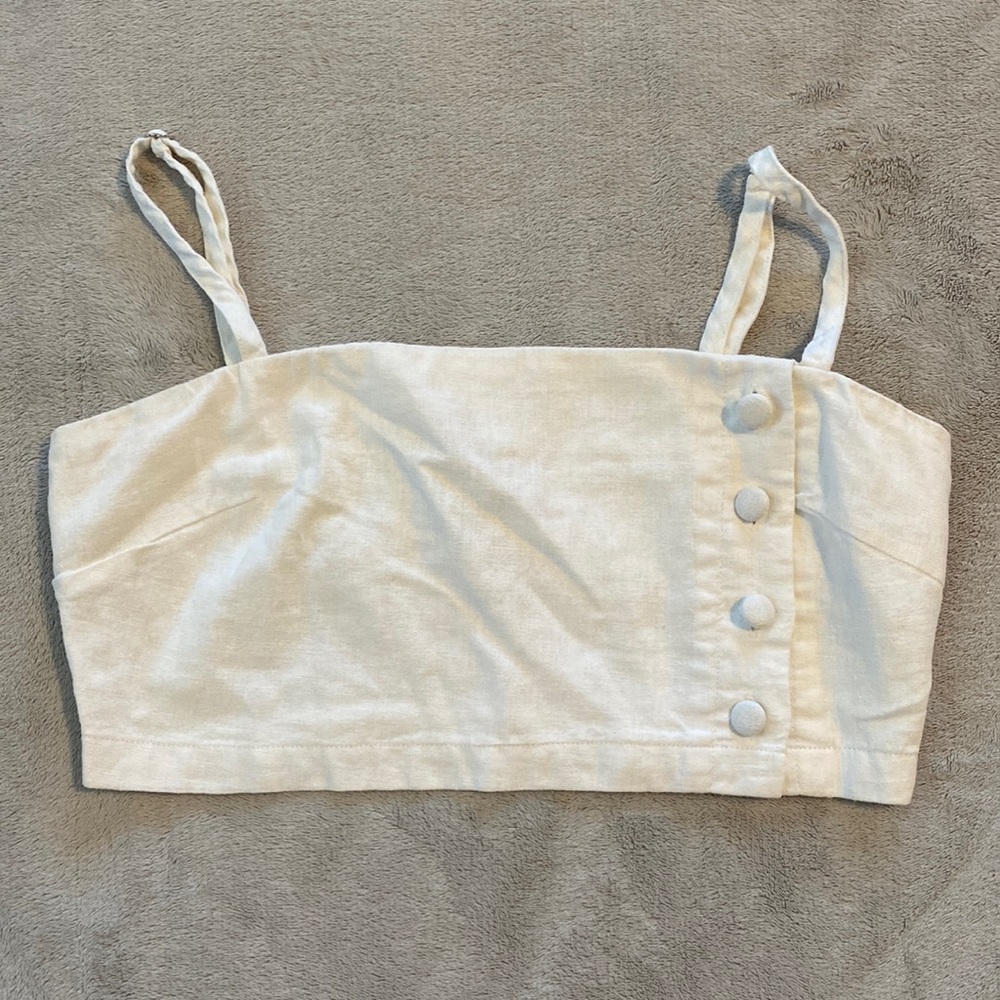 F21 White Crop Top